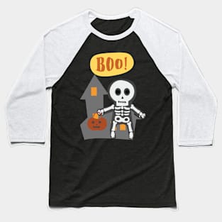 Skeleton Boo - Halloween Baseball T-Shirt
